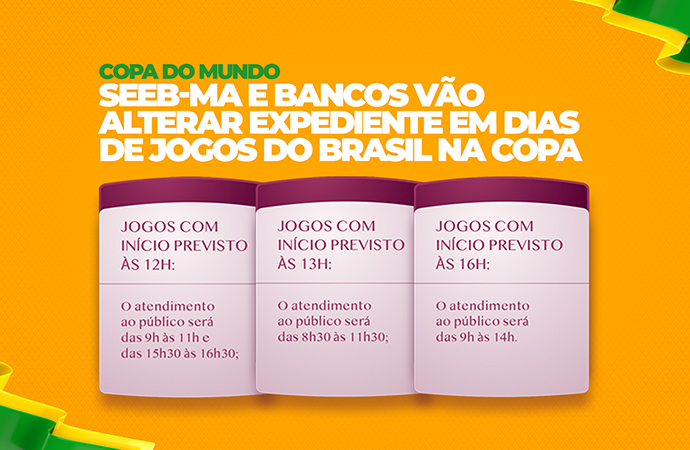 Confira o expediente em dias de jogos do Brasil na Copa